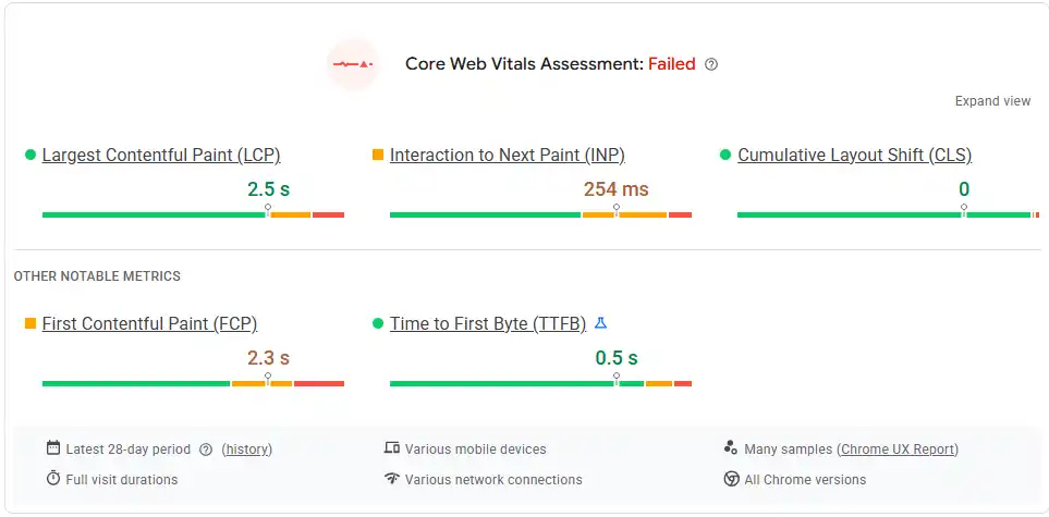 نتيجة مؤشرات أداء وسرعة تطبيق كود السياقة 2026 على PageSpeed Insights
